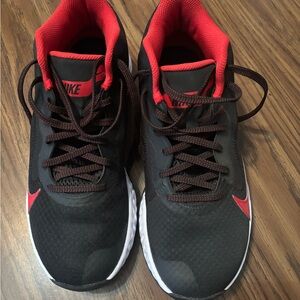 Nike Black and Red Basketball Shoes